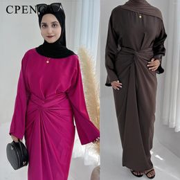 Ethnic Clothing Middle East Dubai Abay Tops And Skirt Sets For Muslim Women Solid Color Daily Islam Modest Dress Elegant Ladies Robe