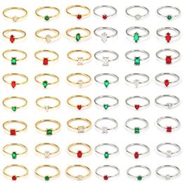 Cluster Rings 24 Pcs 1 Set Wholesale For Women Stainless Steel Gemstone Ring Gold Silver Color Jewelry