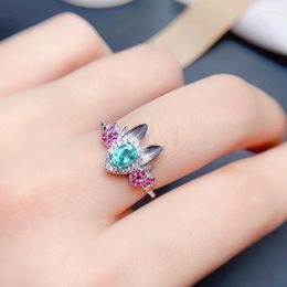 Cluster Rings Natural Emerald For Women Silver 925 Jewelry Luxury Gem Stones 18k Gold Plated Free Shiping Items