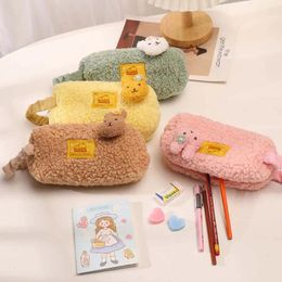 Cute Student School Supplies Wallet Korean Style Pencil Case Stationery Pouch Make-up Storage Bag Cartoon