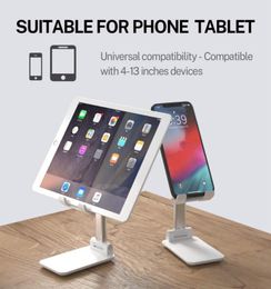 Folding Desk Phone Stand Holder For iPhone iPad Universal Portable Foldable Extend Metal Desktop Tablet Table Stand5019776