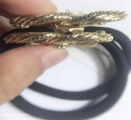 Gold and silver mixed 43cm head rope fashion Stamp high quality hemp hair rope back with C mark with box for party gift 4pcslot9466148