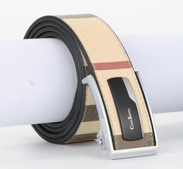 New Male Belt Cowskin Genuine Leather Belt for Men Automatic Buckle Belt Strap For Jeans5759381