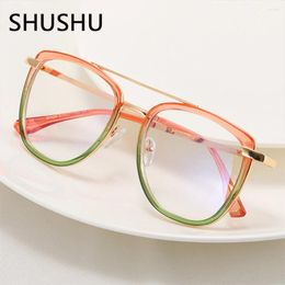 Sunglasses Double Bridge Square Anti-blue Light Glasses Women Men Vintage Colorful Computer Oversize Optical