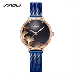 Wristwatches SINOBI Fashion Design Ladies Waterproof Watches Original Women's Quartz Top Brand Womans Gifts Clock SK