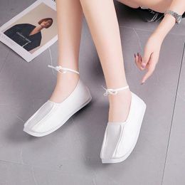 Dress Shoes Pair Autumn Winter Ancient Style Hanfu Solid Colour Thickened Hidden Heels Round-headed Single Shoe Women Girl Gift