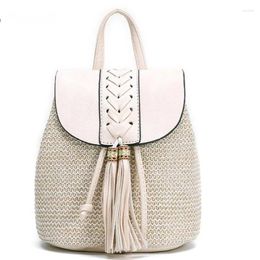 School Bags Beach Straw Woven Bag Summer Tassel Niche Design Single Shoulder Messenger Holiday Double Women