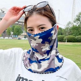 Scarves Floral Silk Mask Thin Printed UV Protection Neck Wrap Cover Cycling Face Sun Proof Bib Outdoor