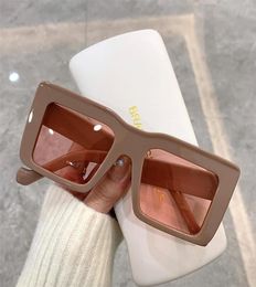 Oversized Full Square Frame Sunglasses Trendy Fashion Vintage Men Women Eyeglasses Luxury Brand Designer UV400 Female Shades 220517605455