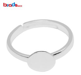 925 Sterling Silver Ring Blank with Silver Ring Base with 8mm 12mm Glue Pad on Adjustable Ring for DIY ID166972627882