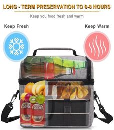 Insulated Thermal Bag Women Men Multifunctional 8L Cooler And Warm Keeping Lunch Box Leakproof Waterproof Black Y2004292532043