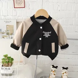 Jackets Kids Boys Spring And Autumn Clothes Baseball Uniform 2024 Coat Baby Handsome Jacket Babies Fashionable