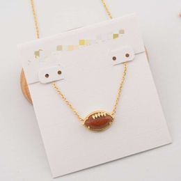 Designer Kendrascott Necklace for Woman Jewlery Copper Plated True Gold k Jewellery Rugby Football Sandstone Fishbone Shape Pendant Necklace Short Neckchain Collar