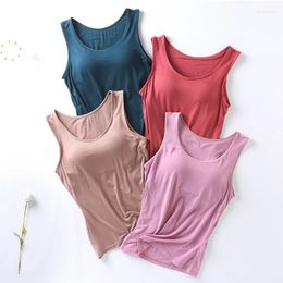 Women's Sleepwear S-4XL Bra Padded Shirt Sleeveless Vest Summer One Piece Pyjamas Women Bottoming Night Wear Tops Outside T-shirt