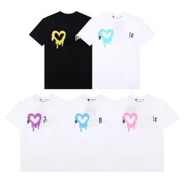 Summer designer tshirts mens shirts womens shirt love spray painted loose round neck tshirt casual breathable cotton sports tees fashion couples clothing