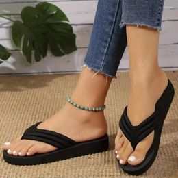Slippers Summer Casual Women's Flip Flop Fashion Outdoor Non-Slip Beach Shoes Comfortable Soft Sole Simple Style Flat