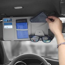 Car Organiser Sunglasses Rack Shaped Sun Visor Storage Bag Card Box Ticket Pen Holder