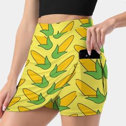Skirts Corn Curtains Women's Skirt With Hide Pocket Tennis Golf Badminton Running The Marge Kitchen Cartoon