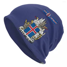 Berets Icelandic Coat Bonnet Hats Arms Knitting Hat Adult Unisex Y2K Cool Elastic Beanie Autumn Outdoor Sport Printed Caps