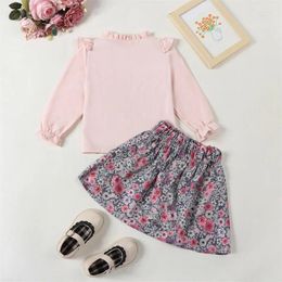 Clothing Sets Toddler Girl Fall Outfit Skirt Set 2pcs Long Sleeve Pullover Top Button Down Shirt Floral Prin A Line