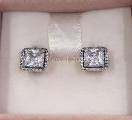 Timeless Elegance Stud Clear Cz Made of 925 Sterling Silver Fit European Style ALE Jewellery Andy Jewe6210981