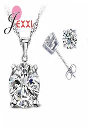 Ship Top CZ Cubic Zirconia Good Quality 925 Sterling Silver Jewelry Sets Stud Earring Pendant Necklace Jewelry Sets4158636