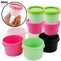 Storage Bottles 100pcs/pack 50ml Empty Container Cream White Pot Plastic Refillable Cosmetic Box Travel Face