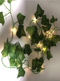 Decorative Flowers Wreaths 2M LED Leaves Fairy String Lights Ivy Leaf Garland Party Garden Decor Lamp Beautiful8672310