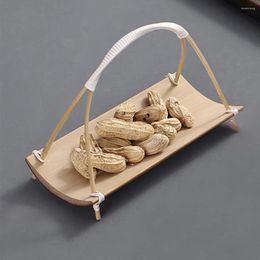 Teaware Sets Bamboo Tea Towel Holder Serving Tray Trays Manual Snack Plate Kitchen Hand Holders Bathroom Sushi