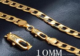 Fashion 10mm 18k Gold Plated Chains Men S Hiphop 20 Inch Figaro Chain Necklaces For Women Hip Hop Jewellery Accessories Gift Sal5912117