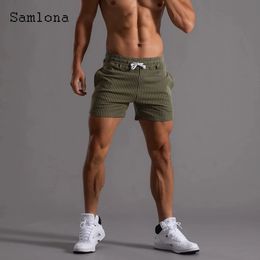 Mens Casual Shorts Sexy Leisure Short Pants Green Black Patchwork Lace-up Pocket Summer Fashion Beach Male Clothing 240422