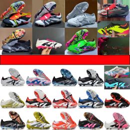 Send With Bag Quality Football Boots 30th Anniversary 24 Elite Tongue Fold Laceless Laces FG Mens Soccer Cleats Comfortable Training Leather Football Shoes kids