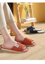 Slippers 2024 Four-season Universal Linen For Household Home Indoor Floor Non-slip Cotton And Men