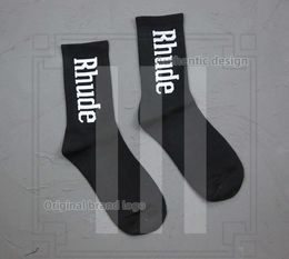 Rhude Sock Men Sock Women Designer Luxury High Quality Pure Cotton Comfort Brand Representative Deodorization Absorb Sweat Let in Air Stockings Fashion Black 880