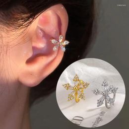 Backs Earrings 1pc No Piercing Earbone For Women Girls Sparkling Zircon Flower Snowflake Luxury Exquisite Ear Clip Jewellery Gift EF165