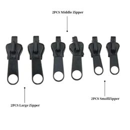 6pcs Instant Zipper Bag Accessories Universal Fix Repair Kit Replacement Zip Slider Teeth Multifunctional Clothing
