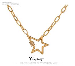 Designer Necklace Luxury Jewelry Exquisite Stainless Steel Star Pendant High Quality Cubic Zirconia 18 K Chain Collar for Women5806481