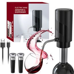 Rechargeable Electric Wine Aerator Dispenser Onetouch Automatic Decanter Intelligent Bar Accessories Valentines Day Gift 240420