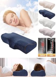 Memory Foam Pillow Butterfly Shaped Bedding Pad Relax Neck Protection Orthopedic Slow Rebound Cervical For Health Care 50x30cm1548482