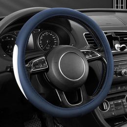 Steering Wheel Covers Leather Car Cover Fine Skin Texture Comfort Grab Feel And Wear Resistant All Seasons Universal