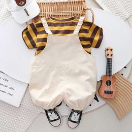 Clothing Sets Summer Baby Clothes Suit Children Boys Casual Striped T-Shirt Overalls 2Pcs/Sets Toddler Costume Kids Outfits Infant Tracksuits