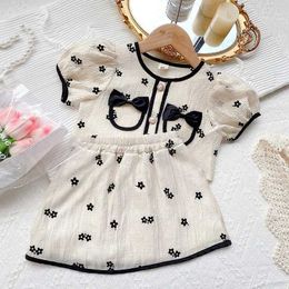 Clothing Sets Girls Clothing Set 2022 New Summer Short Sleeve Shirt Top Floral Skirt 2PCS Children Clothing Kids Clothes Sets 2 3 4 5 6 7Y