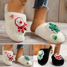 Slippers Ladies Fashion Christmas Decoration Warm H Closed Microwave Heated Women S Shoes Sandals Fuzzy Slide Sandal