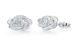New Arrival Jewelry 925 Sterling Silver Stackable Rose Flower Zircon Crystal Stud Earrings for Women Girl Pendientes1059463