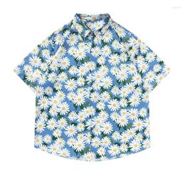 Men's Casual Shirts Shirt Flower Hawaiian 3D Printing Fashion Short -sleeved Loose Large Size