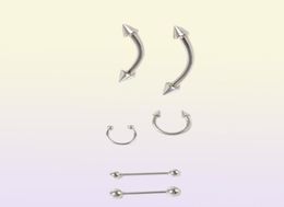 Shellhard Body Piercing Jewelry Whole 120Pcs Mix Styles Stainless Steel Body Piercing Tongue Eyebrow Belly Nose Ring Accessori66257557842