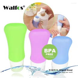 Water Bottles WALFOS Food Grade Empty Silicone Travel Packing Press Bottle For Lotion Shampoo Bath Container Outdoor Traveling Jar