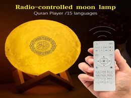 LED Light Moon Lamp Wireless Bluetooth Quran Speaker Colourful Moon Light For Bedroom Decoration Quran Moon Night Light Gift C03057328235