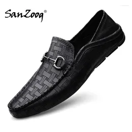 Casual Shoes Plus Big Size 48 49 Men Genuine Leather Loafers Slip On Black Mocassin Homme Mocasines Hombre Designer