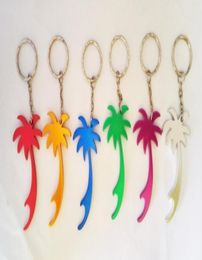 200pcs Laser Logo Aluminum Alloy Palm Tree Key Chain Keychain Beer Can Bottle Opener Wine Tools Key Ring 3950209
